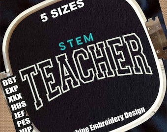 STEM Teacher Embroidery Design: Back to School (Digital File)