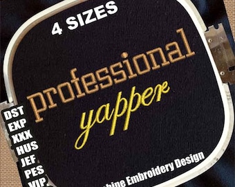 Professionelle Yapper Buchstaben Maschinenstickerei | Professionelles Yapper Stickmuster | Sarkastische Stickdatei | Geschenk Stickerei