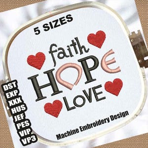 Faith Hope Love Mountains Machine Embroidery Design | Bible Verse Embroidery Pattern | Christian Embroidery File | Religious Embroidery File