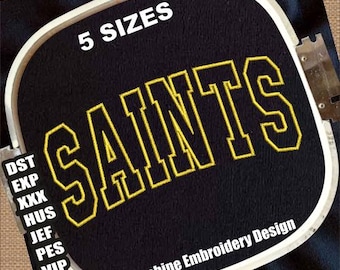 Saints Machine Embroidery Designs | Saints Outline Embroidery Patterns | Royals Border Embroidery Files | Saints Letters DST Embroidery File