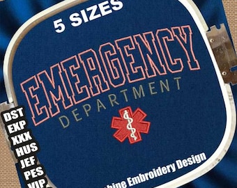 Emergency Department Machine Embroidery Designs | ER Nurse Embroidery Patterns | Emergency Medical Embroidery File | Nursing Embroidery File