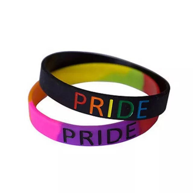 Adult Rainbow Chain Link Silicone Bracelets Wholesale, Gay Pride