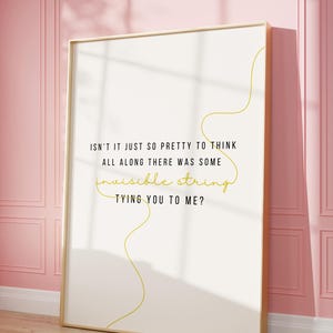 Invisible String Lyrics Poster: Swiftie Wall Art (Digital Download)