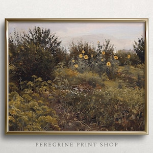 Sunflower Garden | Summer Garden | Autumn Wall Art | Garden Art| Fall Art Prints | Autumn Painting | Fall Painting | #L85