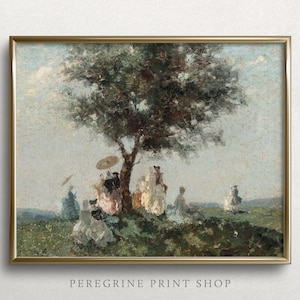 Garden Party | Fairycore Oil Painting | Cottagecore Art Print | Unique Art Prints | Spring Wall Art | Conversation Art Print | #L224