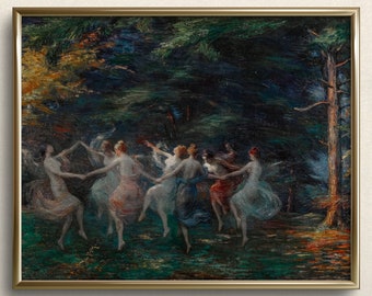 Driobe e le sue ancelle / STAMPA FINE ART / Stampa d'arte Ninfa / Arte da parete Moody / Stampe d'arte Dark Academia / Stampa d'arte oscura / #A67