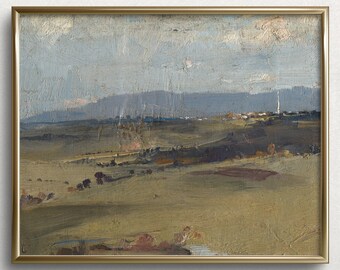 Paisaje campestre de California / Pintura al óleo de paisaje vintage / Pintura de paisaje de otoño / #L56