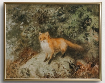 Little Fox Friend | Fox Art Print | Cottagecore Art Print | Cottage Art Print | Spring Wall Art | Fox Nursery Decor | #L286