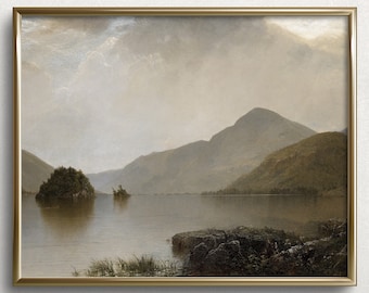 Después de la lluvia / Arte de pared de paisaje cambiante / Pintura al óleo de paisaje vintage / Impresión de paisaje vintage / L57