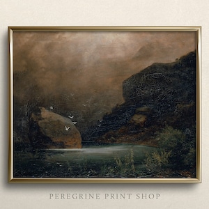 Be Still | Storm Painting | Moody Wall Art | Dark Academia Art Prints | Dark Art Print | Dove Painting | #DA2