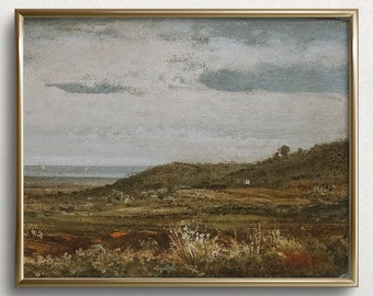Vientos de verano / Pintura de paisaje de otoño vintage / Pintura al óleo de otoño / #L200