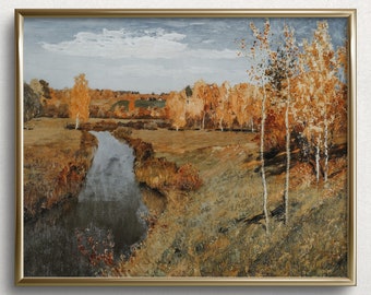 Autunno Riverside / Stampe autunnali vintage / Dipinto autunnale lunatico / Stampe d'arte autunnali / Dipinto autunnale / Dipinto autunnale / #L70