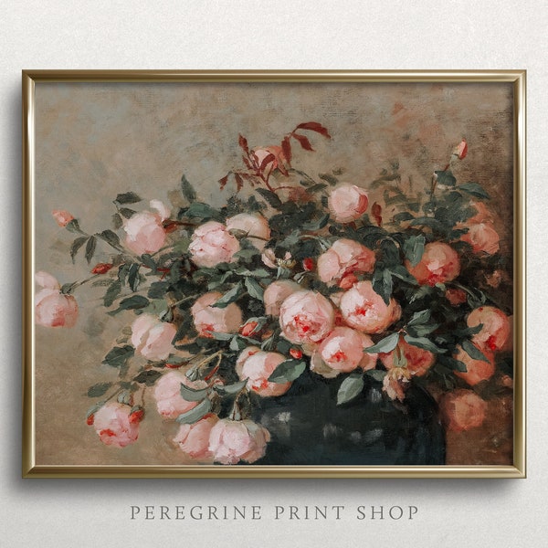 Peony Bushel | Spring Art Print | Peony Lover | Peony Painting | Vintage Floral Wall Art | #L230