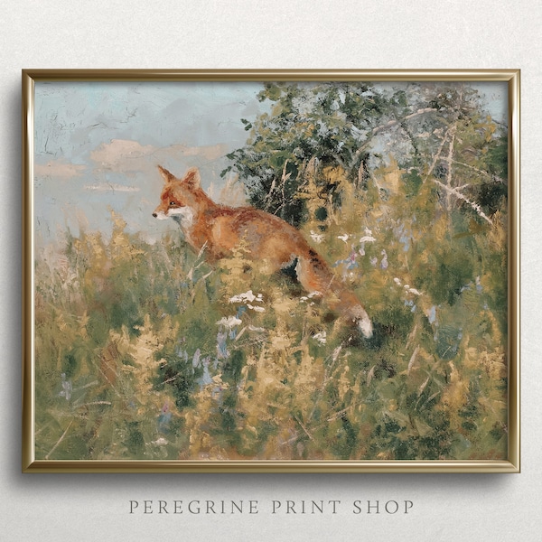 Little Fox | Fox Art Print | Cottagecore Art Print | Cottage Art Print | Spring Wall Art | Fox Nursery Decor | #L204