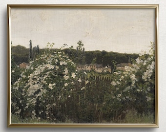 Evening Garden Blooms | French Provincial Art Print | Spring Wall Art | Vintage French Art Print | Countryside Art| #L199