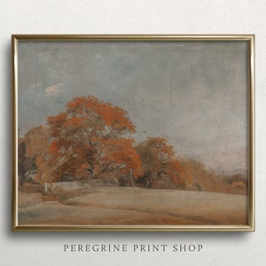 Autumn Tree Landscape | Vintage Autumn Landscape Painting | Autumn Oil Painting | #L51