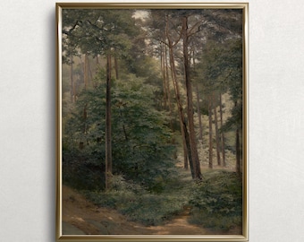 Da solo nella foresta / Arte della foresta lunatica / Pittura paesaggistica dell'Oregon / Pittura forestale vintage / #L30