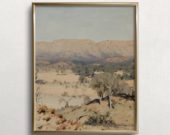 Deserto occidentale dell'Arizona / Arte della parete del deserto / Pittura del deserto vintage / Pittura del paesaggio del deserto / Stampa artistica del deserto dello Utah #L38