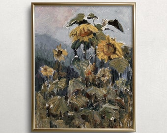 Wild Sunflower Oil Painting | Summer Art Print | Sunflower Lover | Sunflower Wall Art | Summer Wall Art | #F1