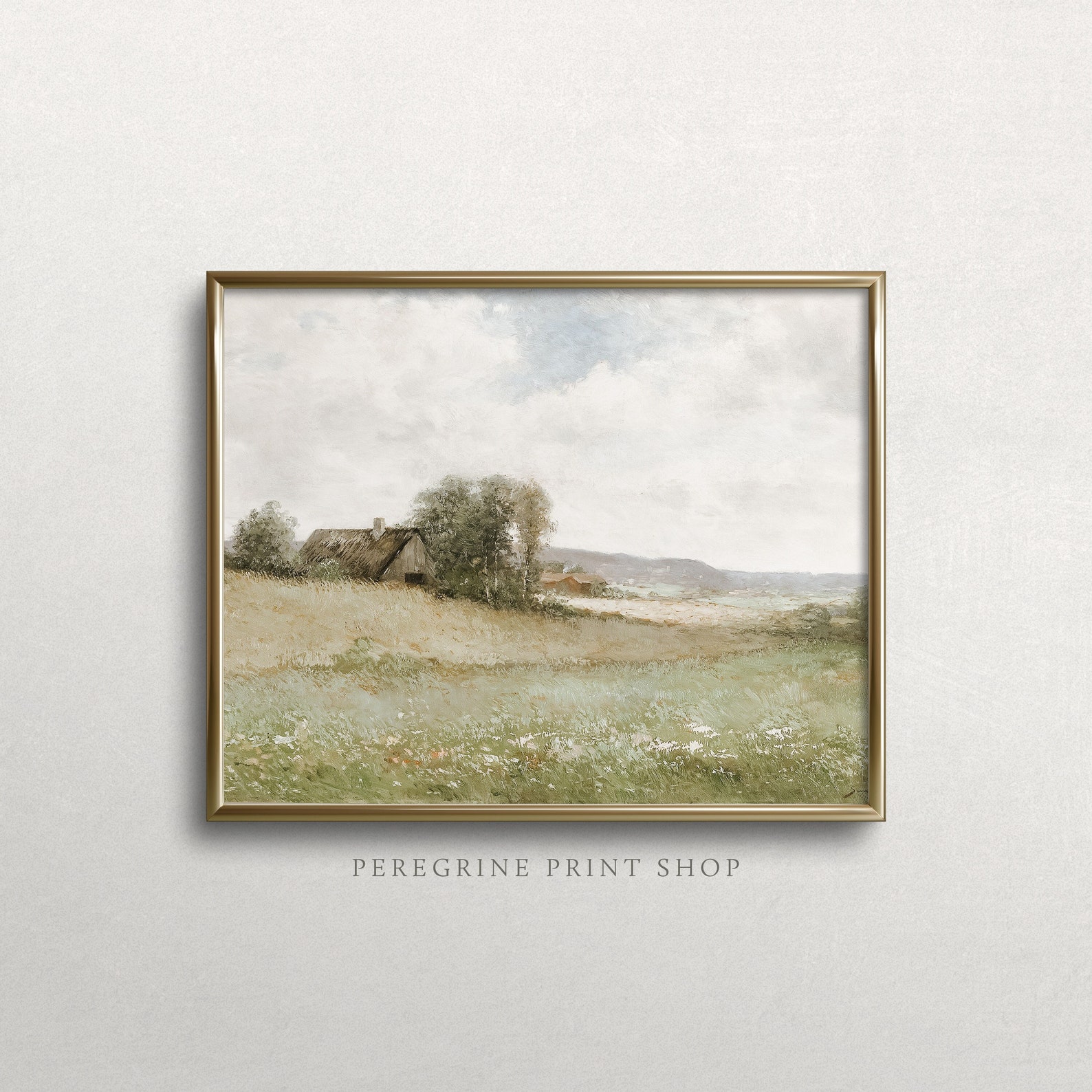 Spring Cottage | French Country Wall Art | Countryside Landscape Oil ...
