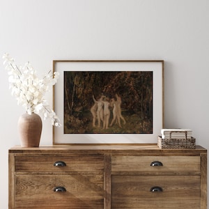 Woodland Nymphs | Witch Painting | Moody Wall Art | Dark Academia Art