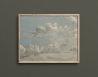 雲の研究 II | 曇り空の絵画 | 空の風景画 | 雲の装飾 | #L2 - Etsy 日本