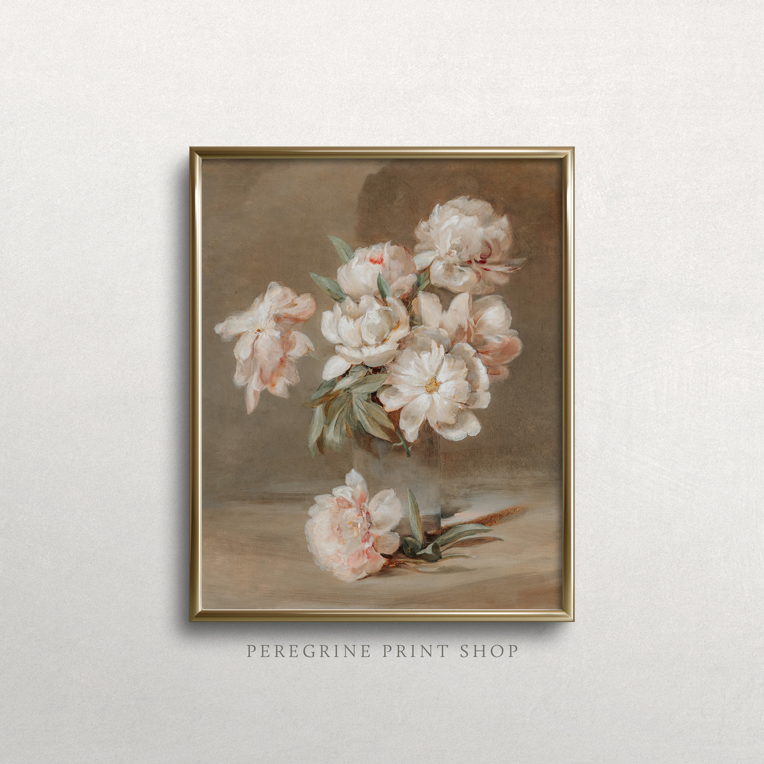 Pastel Peonies | Spring Art Print | Peony Lover | Peony Painting | Vintage Floral Wall Art | #L226
