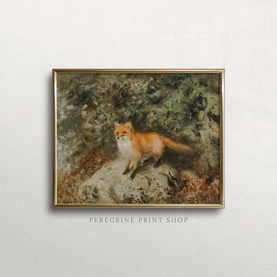 Little Fox Friend | Fox Art Print | Cottagecore Art Print | Cottage Art Print | Spring Wall Art | Fox Nursery Decor | #L286