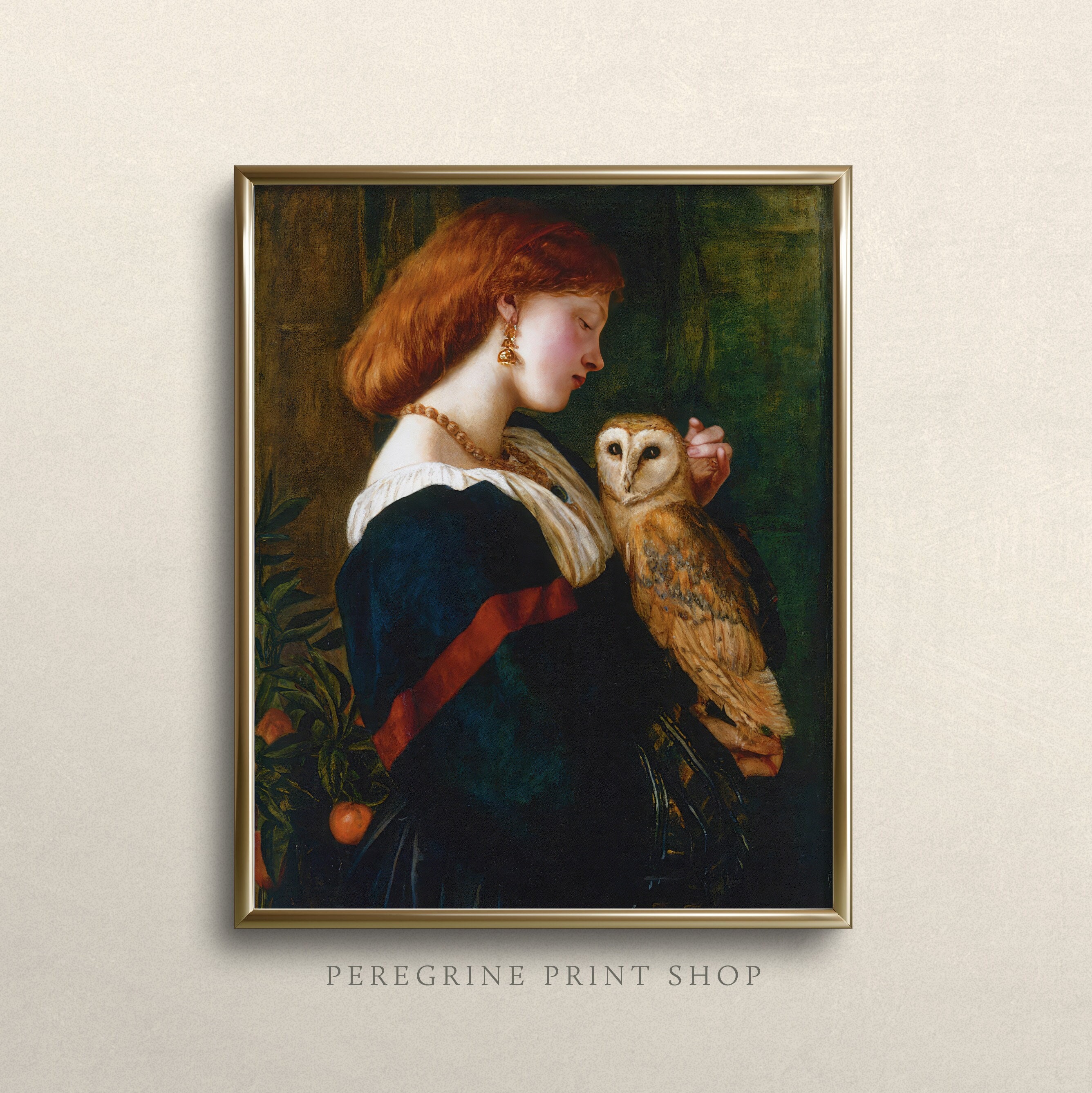 Barbagianni The Owl by Valentine Cameron Prinsep | FINE ART PRINT | Moody Wall Art | Dark Academia A