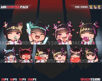 Juri SF6, Twitch Emotes Pack, Discord Emotes Pack, Emotes für Streamer, Emotes Pack.