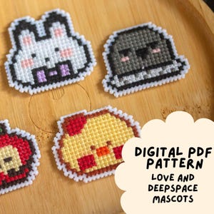 Patrón de punto de cruz de mascotas del amor y el espacio profundo / Descarga digital en PDF