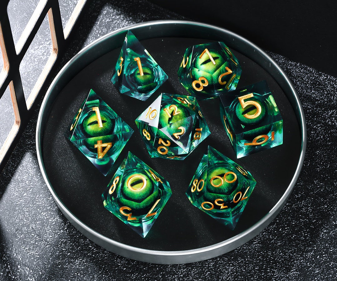 Dragon's Eye Dice, Liquid Core Dnd Dice, Handmade Liquid Core Resin