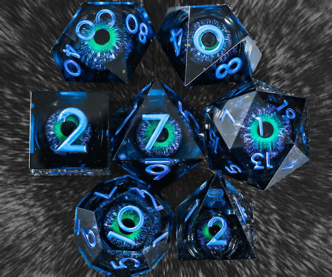 Dragon's Eye Dnd Dice, Liquid Core Dnd Dice, Handmade Liquid Core Resin