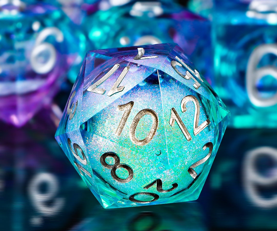 Resin Dnd Dice, Handmade Liquid Core Resin Dice, Handmade Resin Sharp Edge Dice, Polyhedral Dice