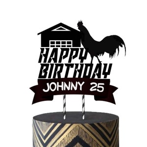 DIGITAL Rooster cake topper, Rooster birthday cake topper, Rooster topper, Farm cake topper, Farm Topper