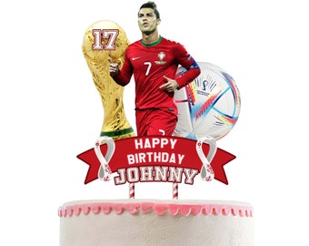 DIGITAL RONALDO World Cup Topper, Portugal Cake Topper, Personalisation Cake Topper, Birthday Cake Topper.