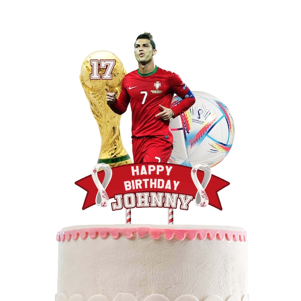 DIGITAL RONALDO World Cup Topper, Portugal Cake Topper, Personalisation Cake Topper, Birthday Cake Topper.