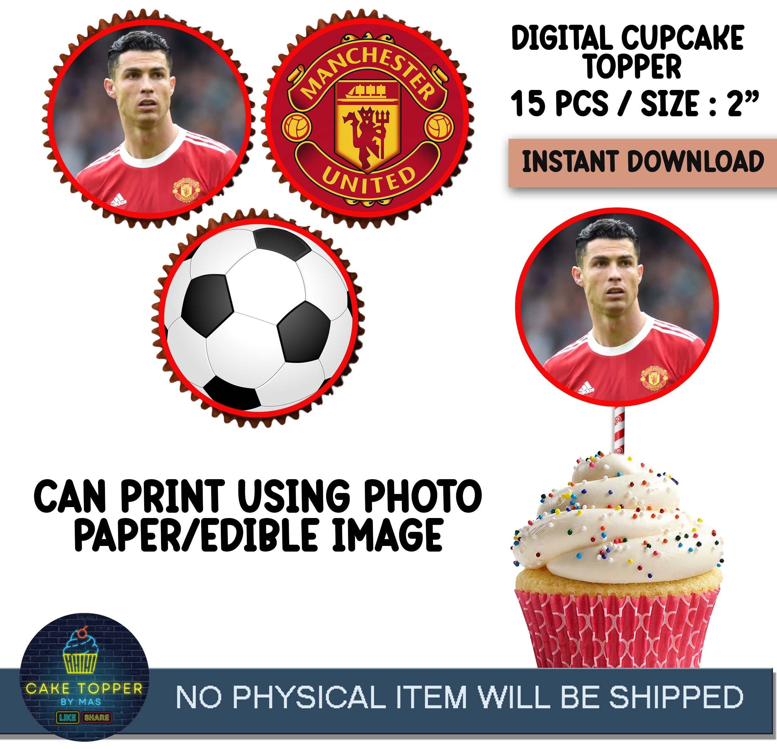 Cristiano Ronaldo CR7 Cake Topper Personalised Edible Round Icing Wafer  Paper | EBG