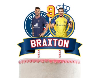 DIGITAL Messi och Ronaldo tårtdekoration, personalisering tårtdekoration