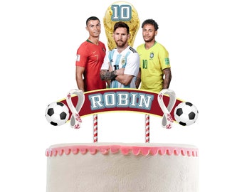 DIGITAL Messi Cake Topper. Neymar Cake Topper, Ronaldo Cake Topper, Personalisation Cake Topper, Birthday Cake Topper.