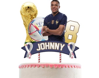 CYFROWY Topper na ciasto MBAPPE, Topper na ciasto francuskie, Topper na tort personalizowany.