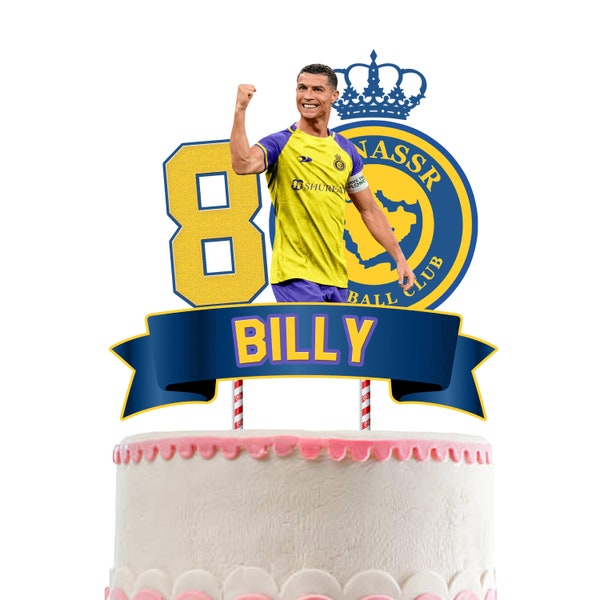 DIGITAL RONALDO Cake Topper, Al-Nassr Cake Topper, Personalisation Cake Topper.