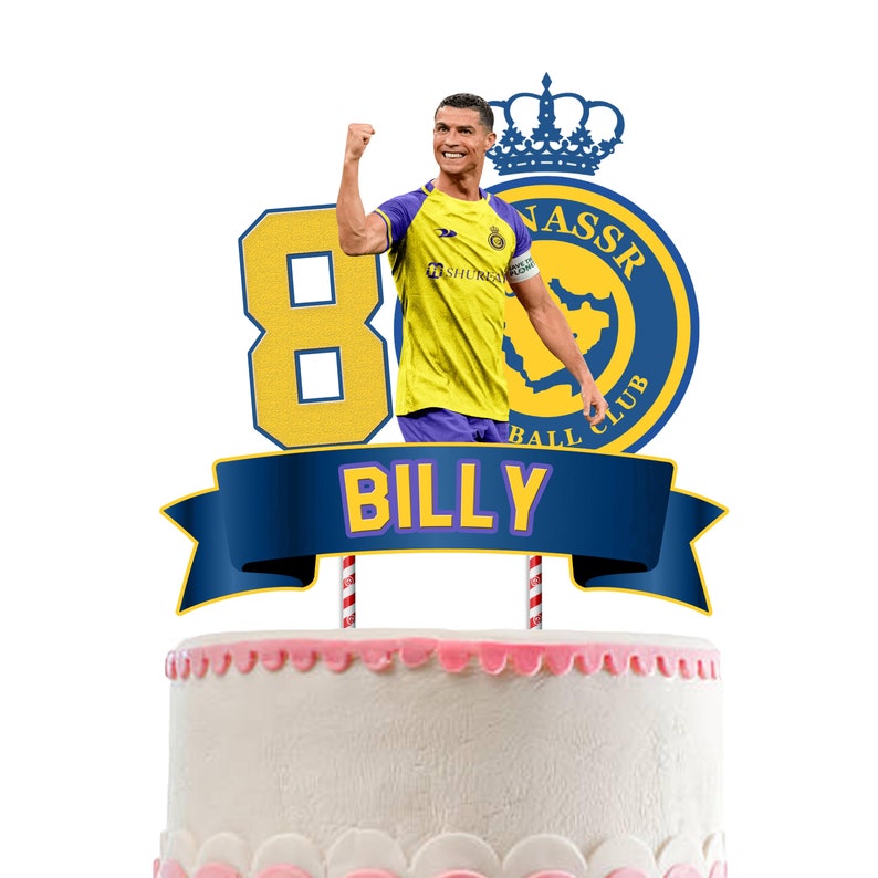 DIGITAL RONALDO Cake Topper, Al-Nassr Cake Topper, Personalisation Cake Topper. image 1