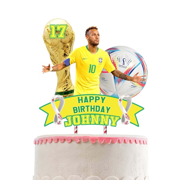 DIGITAL NEYMAR World Cup Cake Topper, Neymar Topper, Personalisierung Cake Topper, World Cup Cake Topper.