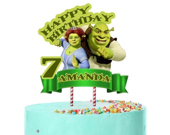 DIGITAL Shrek tårtdekoration, personlig tårtdekoration, tårtdekoration