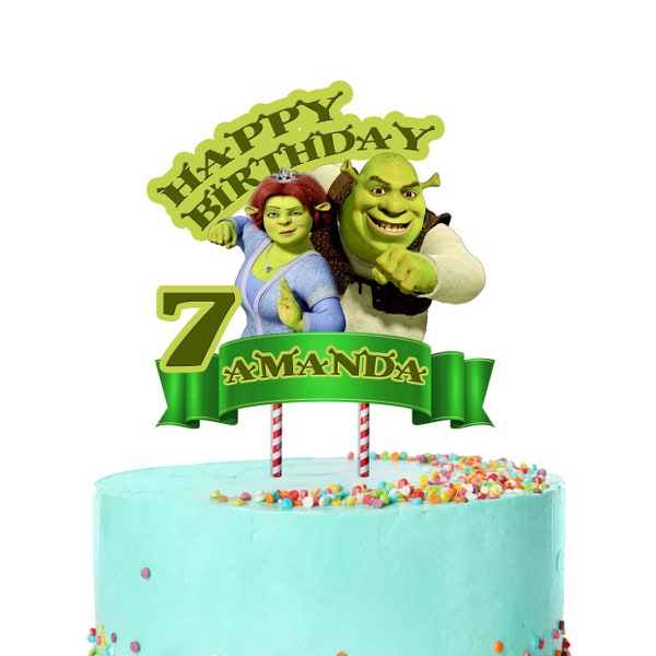 DIGITAL Shrek Cake Topper, Personalized Cake Topper, Cake Topper