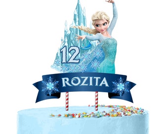 DIGITAL Frozen Cake Topper, Elsa Cake Topper, Personalize Cake Topper