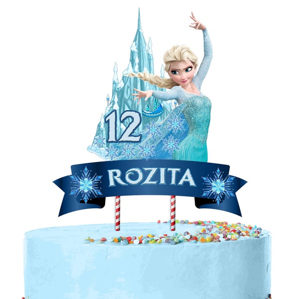 DIGITAL Frozen Cake Topper, Elsa Cake Topper, Personnaliser Cake Topper