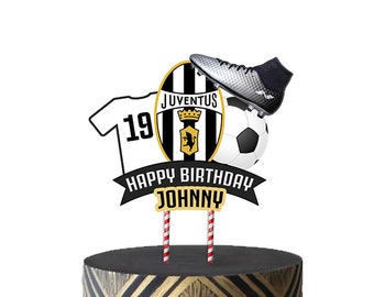 JUVENTUS Cake Topper, Fußball Cake Topper, Schwarzer Cake Topper, Weißer Cake Topper