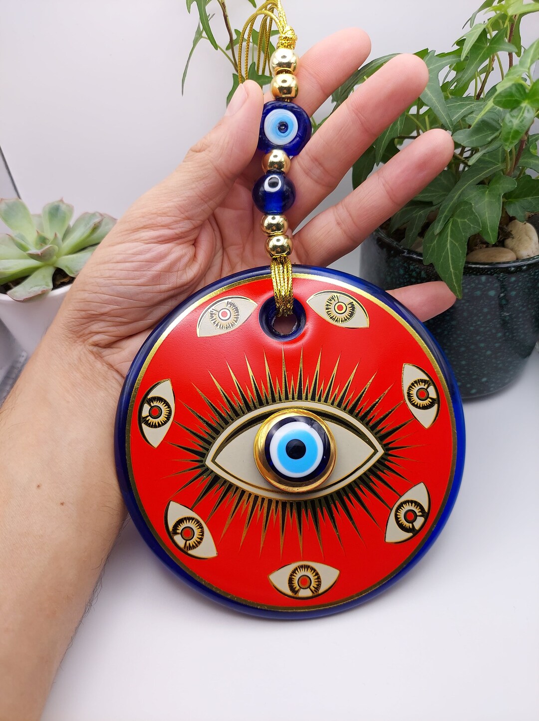 Evil Eye Wall Hanging Nazar Amulet Home Luck Etsy